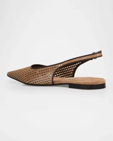 Brunello Cucinelli Perforated Leather Slingback Flats | Thumbnail 2 Brunello Cucinelli Perforated Leather Slingback Flats | Thumbnail 2