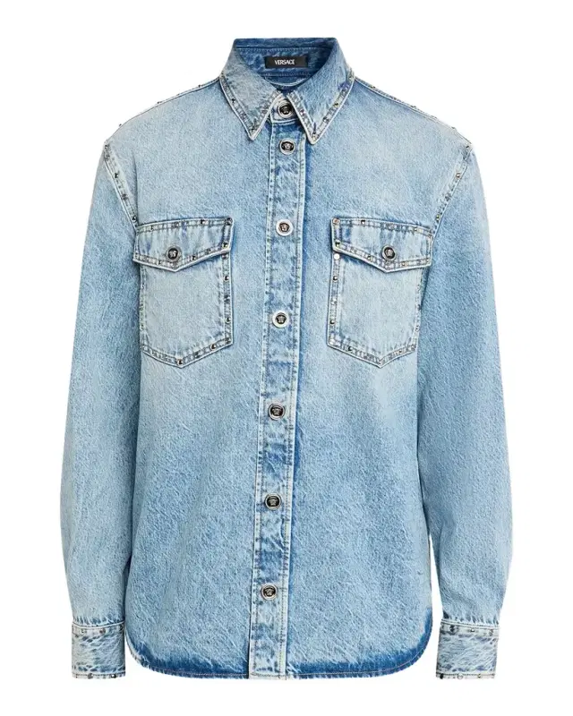Men 's Embellished Denim Overshirt