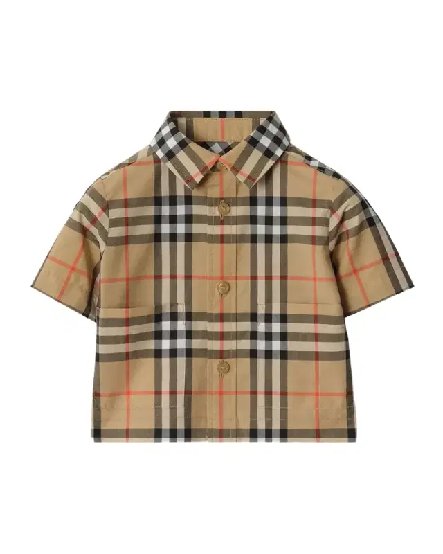 Burberry Boy 's Check Cotton Shirt & Pants Set, Size 1M-18M