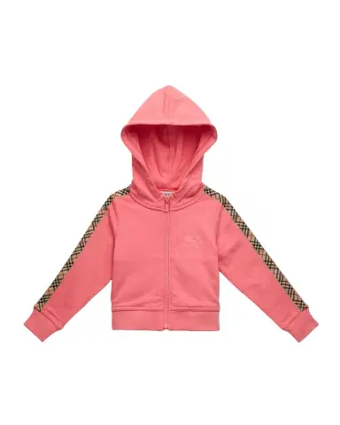 Burberry Girl 's Check-Trim Cotton Zip Hoodie, Size 3-14 | Thumbnail 1 Burberry Girl 's Check-Trim Cotton Zip Hoodie, Size 3-14 | Thumbnail 1