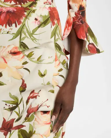 Chiara Boni La Petite Robe Triana Floral-Print Bodycon Ruffle Dress | Thumbnail 5
