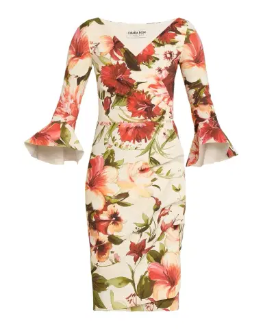 Chiara Boni La Petite Robe Triana Floral-Print Bodycon Ruffle Dress | Thumbnail 1