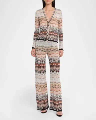 Missoni Chevron Lamé V-Neck Cardigan | Thumbnail 2 Missoni Chevron Lamé V-Neck Cardigan | Thumbnail 2