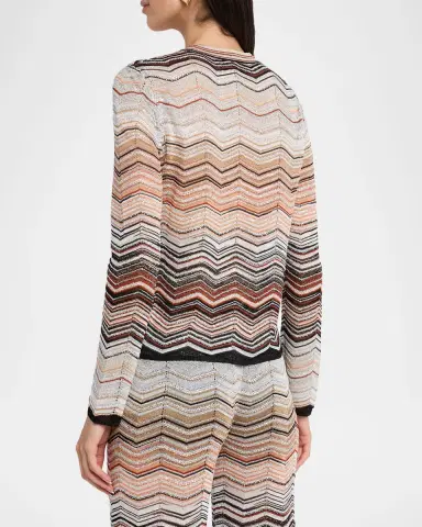 Missoni Chevron Lamé V-Neck Cardigan | Thumbnail 3 Missoni Chevron Lamé V-Neck Cardigan | Thumbnail 3