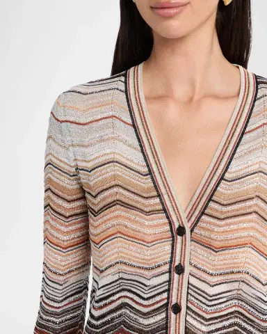 Missoni Chevron Lamé V-Neck Cardigan | Thumbnail 5 Missoni Chevron Lamé V-Neck Cardigan | Thumbnail 5