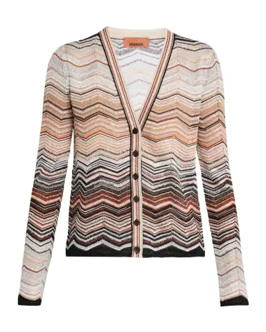Missoni Chevron Lamé V-Neck Cardigan | Thumbnail 1 Missoni Chevron Lamé V-Neck Cardigan | Thumbnail 1