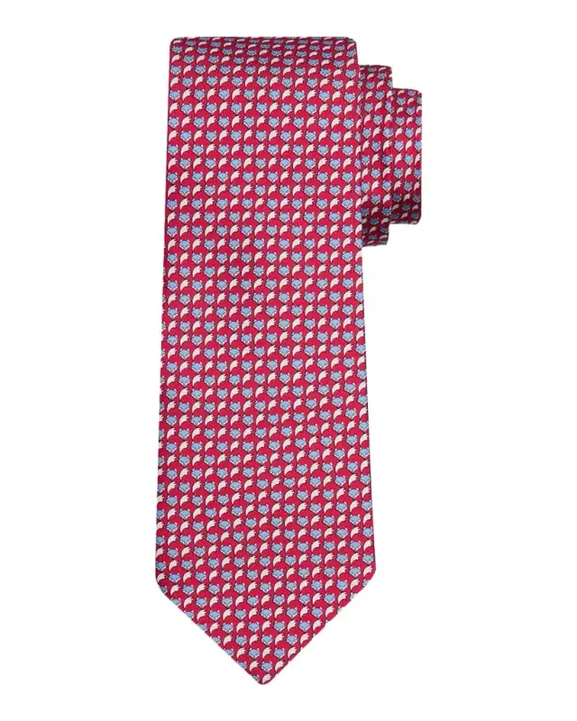 Men's Fox Face and Tail Silk Tie