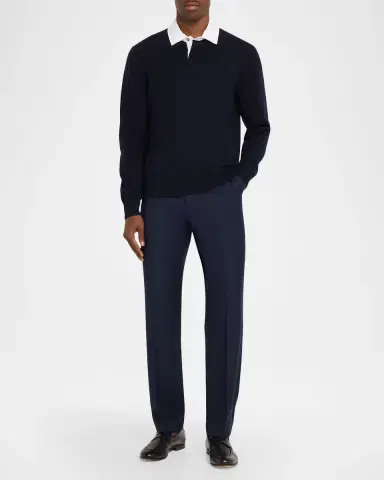 dunhill Men's Super 170s Wool Flat-Front Trousers | Thumbnail 2 dunhill Men's Super 170s Wool Flat-Front Trousers | Thumbnail 2