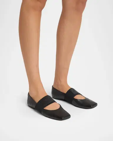 Givenchy Sliced Square Textured Leather Square-Toe Ballerina Flats | Thumbnail 2 Givenchy Sliced Square Textured Leather Square-Toe Ballerina Flats | Thumbnail 2