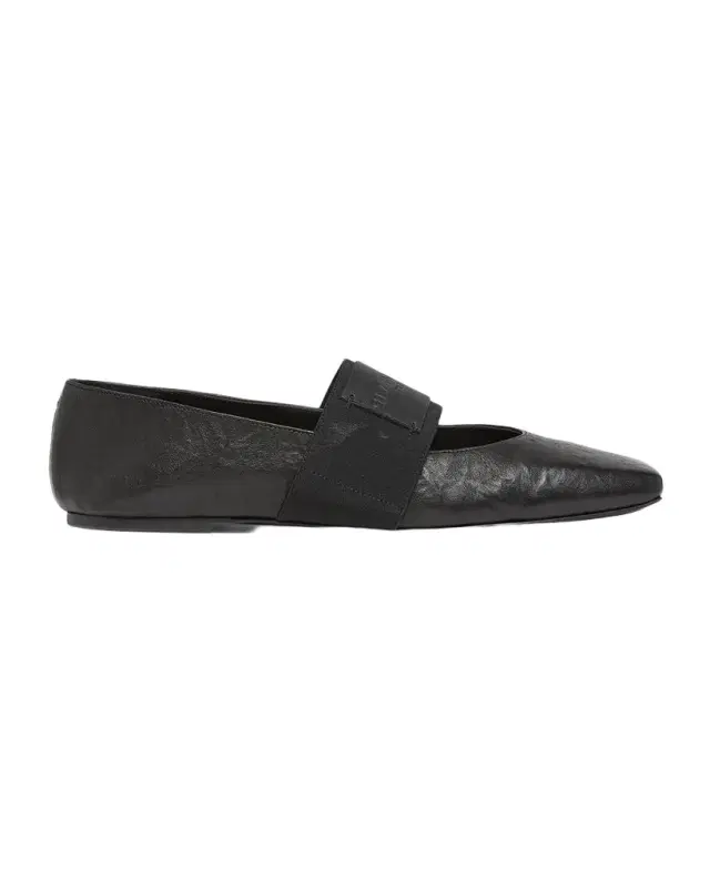 Givenchy Sliced Square Textured Leather Square-Toe Ballerina Flats