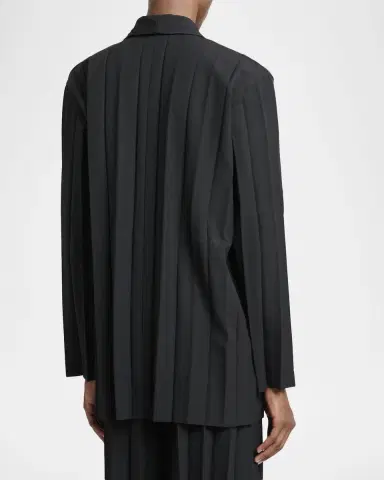 Homme Plissé Issey Miyake Men's Edge Ensemble Single-Breasted Pleated Jacket | Thumbnail 3