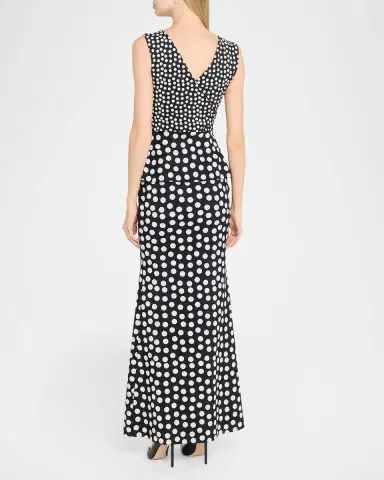 Chiara Boni La Petite Robe Koha Polka Dot Peplum Mermaid Gown | Thumbnail 3 Chiara Boni La Petite Robe Koha Polka Dot Peplum Mermaid Gown | Thumbnail 3