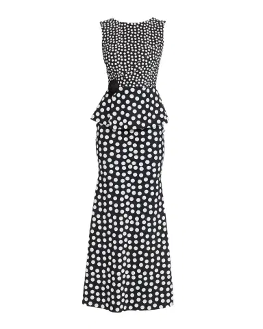 Chiara Boni La Petite Robe Koha Polka Dot Peplum Mermaid Gown | Thumbnail 1 Chiara Boni La Petite Robe Koha Polka Dot Peplum Mermaid Gown | Thumbnail 1