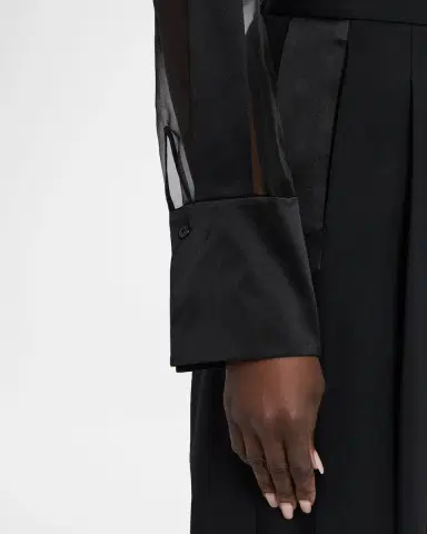TWP Peyton Sheer Tuxedo Button-Front Shirt | Thumbnail 5