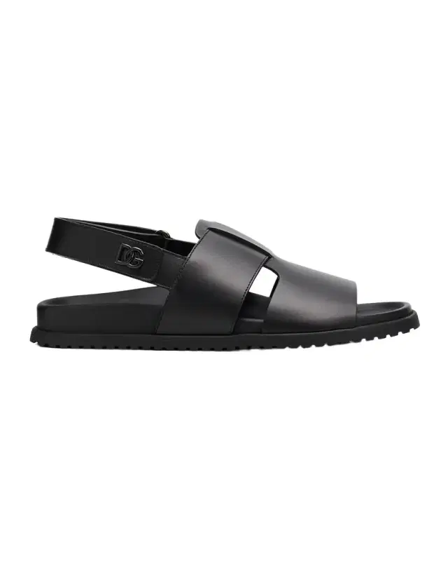 Men 's DG Logo Leather Sandals