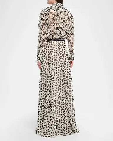 Chiara Boni La Petite Robe Liyan Belted Polka Dot Maxi Dress | Thumbnail 3 Chiara Boni La Petite Robe Liyan Belted Polka Dot Maxi Dress | Thumbnail 3