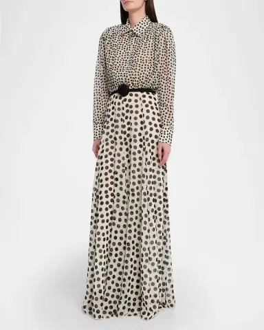Chiara Boni La Petite Robe Liyan Belted Polka Dot Maxi Dress | Thumbnail 4 Chiara Boni La Petite Robe Liyan Belted Polka Dot Maxi Dress | Thumbnail 4