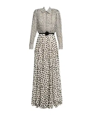 Chiara Boni La Petite Robe Liyan Belted Polka Dot Maxi Dress | Thumbnail 1 Chiara Boni La Petite Robe Liyan Belted Polka Dot Maxi Dress | Thumbnail 1