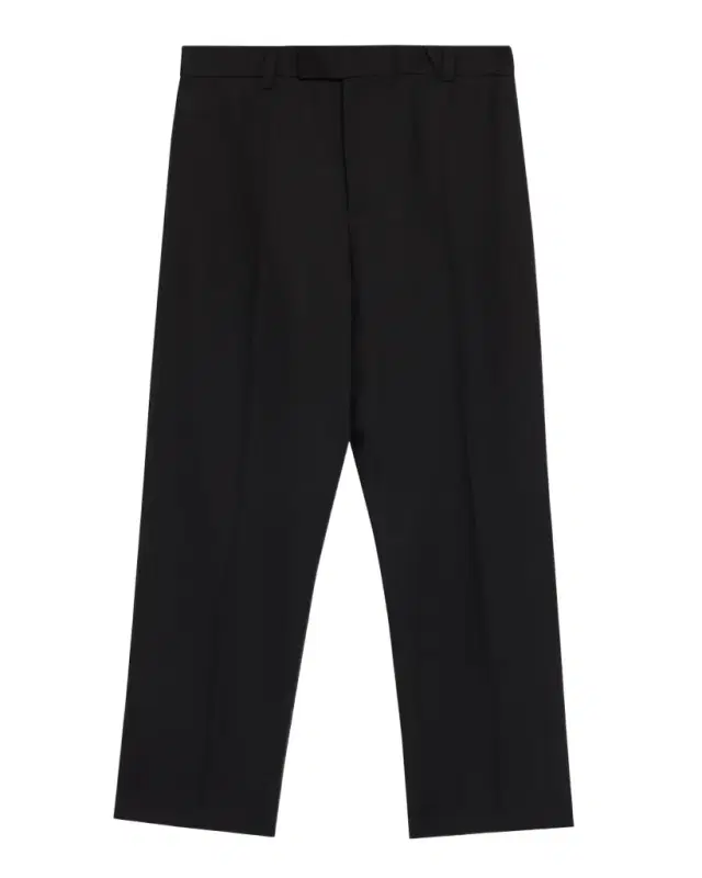 Men 's Wool Straight Leg Flat-Front Trousers