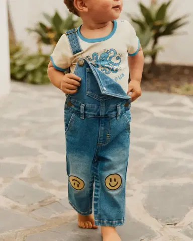 Molo Boy's Stellan Denim Overalls, Size 3M-24M | Thumbnail 5