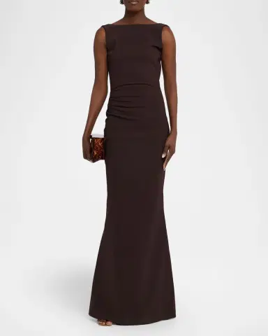 Chiara Boni La Petite Robe Ajour Bateau-Neck Mermaid Gown | Thumbnail 2