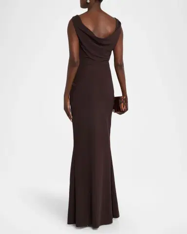 Chiara Boni La Petite Robe Ajour Bateau-Neck Mermaid Gown | Thumbnail 3