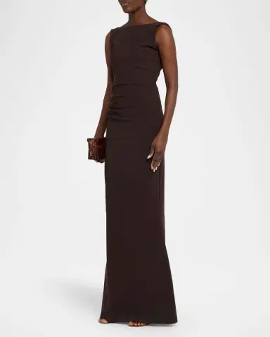 Chiara Boni La Petite Robe Ajour Bateau-Neck Mermaid Gown | Thumbnail 4