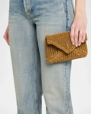 Saint Laurent Cassandre YSL Woven Raffia Shoulder Bag Pouch Bag | Thumbnail 2 Saint Laurent Cassandre YSL Woven Raffia Shoulder Bag Pouch Bag | Thumbnail 2