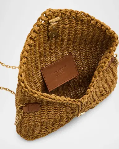Saint Laurent Cassandre YSL Woven Raffia Shoulder Bag Pouch Bag | Thumbnail 4 Saint Laurent Cassandre YSL Woven Raffia Shoulder Bag Pouch Bag | Thumbnail 4