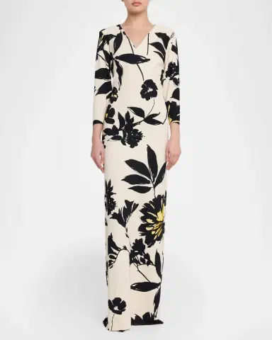 Chiara Boni La Petite Robe Tsuya Floral-Print Column Gown | Thumbnail 2 Chiara Boni La Petite Robe Tsuya Floral-Print Column Gown | Thumbnail 2