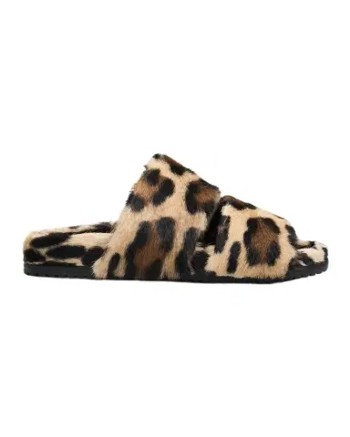 Dolce & Gabbana Men's Leo Leopard-Print Goat Hide Slides | Thumbnail 1