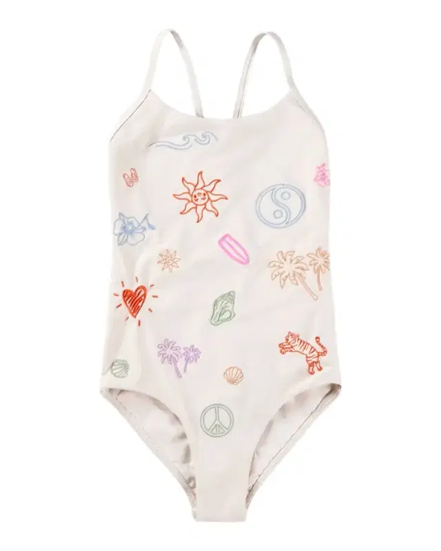 Molo Girl 's Nanna Embroidered One-Piece Swimsuit