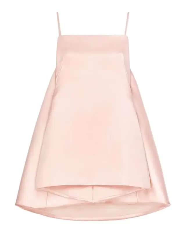 Sliced Cape Satin Mini Dress