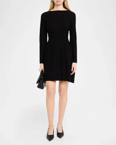 Emporio Armani Scoop-Neck Ribbed Jersey Dress | Thumbnail 2 Emporio Armani Scoop-Neck Ribbed Jersey Dress | Thumbnail 2