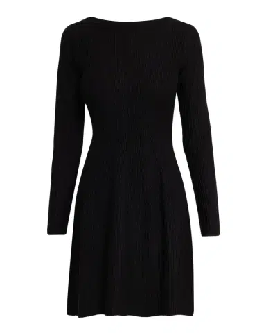 Emporio Armani Scoop-Neck Ribbed Jersey Dress | Thumbnail 1 Emporio Armani Scoop-Neck Ribbed Jersey Dress | Thumbnail 1