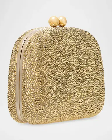 Carolina Herrera Vega Crystal-Embellished Suede Clutch Bag | Thumbnail 2