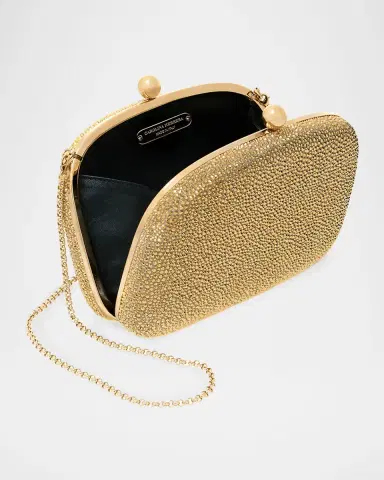Carolina Herrera Vega Crystal-Embellished Suede Clutch Bag | Thumbnail 3