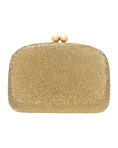 Carolina Herrera Vega Crystal-Embellished Suede Clutch Bag | Thumbnail 1