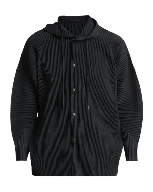 Homme Plisse Issey Miyake Men 's Monthly Colors Pleated Snap-Front Hoodie