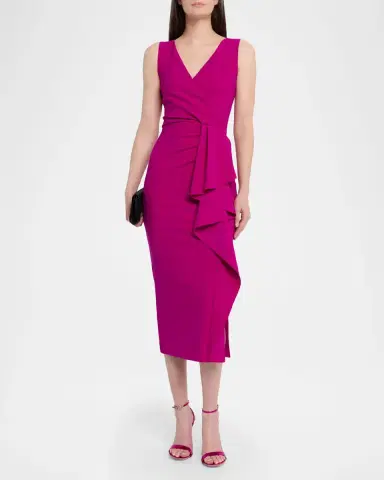 Chiara Boni La Petite Robe Sayon Ruffle Drape Bodycon Midi Dress | Thumbnail 2 Chiara Boni La Petite Robe Sayon Ruffle Drape Bodycon Midi Dress | Thumbnail 2