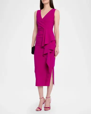 Chiara Boni La Petite Robe Sayon Ruffle Drape Bodycon Midi Dress | Thumbnail 4 Chiara Boni La Petite Robe Sayon Ruffle Drape Bodycon Midi Dress | Thumbnail 4