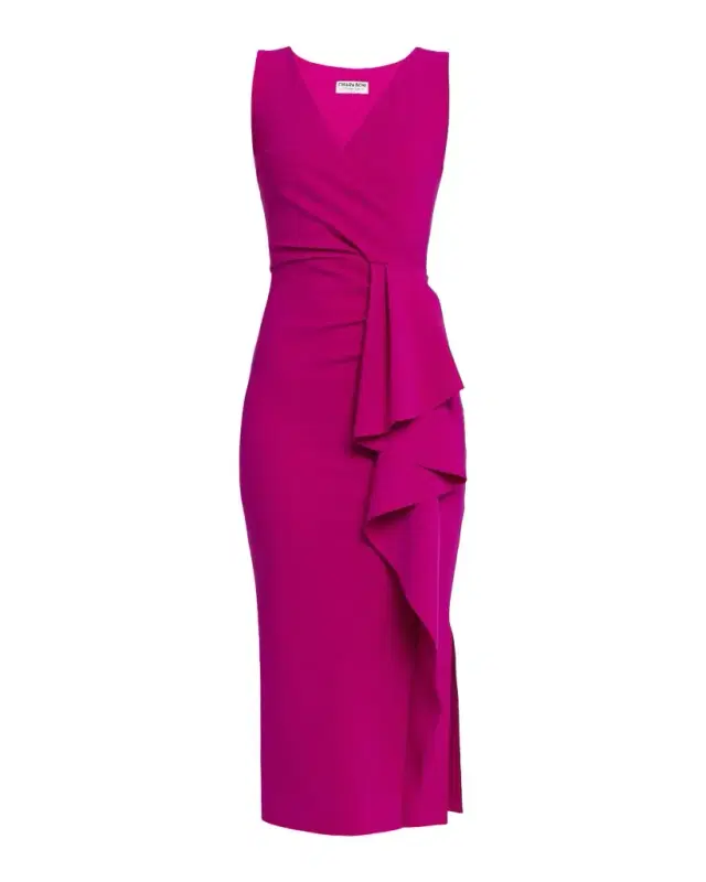 Chiara Boni La Petite Robe Sayon Ruffle Drape Bodycon Midi Dress