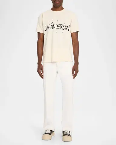 JW Anderson Men's Splatter Logo Graphic Cotton T-Shirt | Thumbnail 2