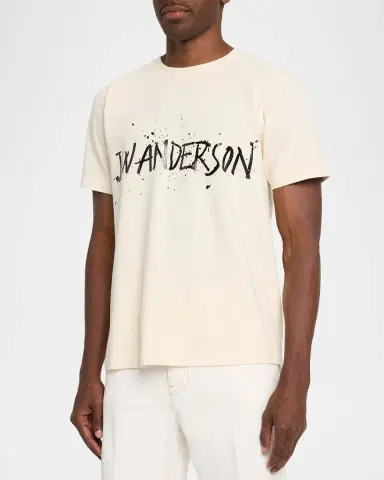 JW Anderson Men's Splatter Logo Graphic Cotton T-Shirt | Thumbnail 4