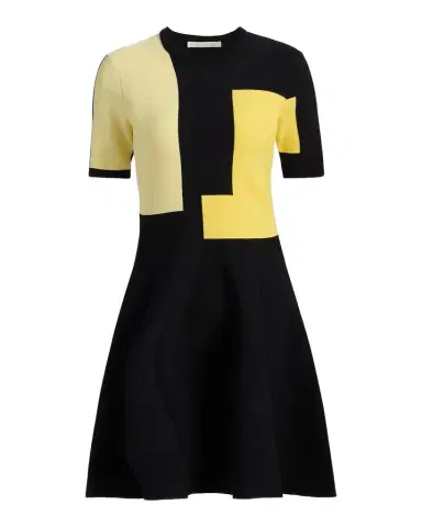 Jason Wu Collection Fit-&-Flare Colorblock Knit Mini Dress | Thumbnail 1 Jason Wu Collection Fit-&-Flare Colorblock Knit Mini Dress | Thumbnail 1