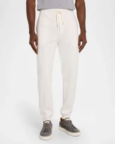 Brunello Cucinelli Men 's Tennis Pintuck Drawstring Pants | Thumbnail 4 Brunello Cucinelli Men 's Tennis Pintuck Drawstring Pants | Thumbnail 4