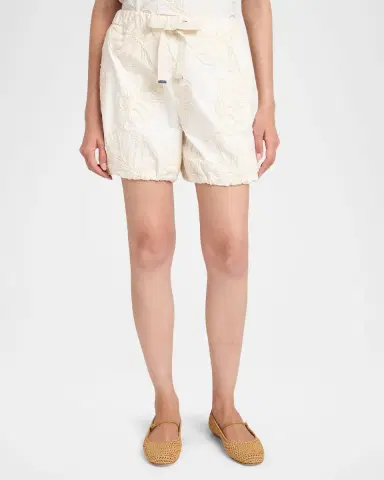 Moncler Embroidered Drawstring Shorts | Thumbnail 4 Moncler Embroidered Drawstring Shorts | Thumbnail 4