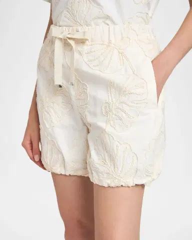 Moncler Embroidered Drawstring Shorts | Thumbnail 5 Moncler Embroidered Drawstring Shorts | Thumbnail 5
