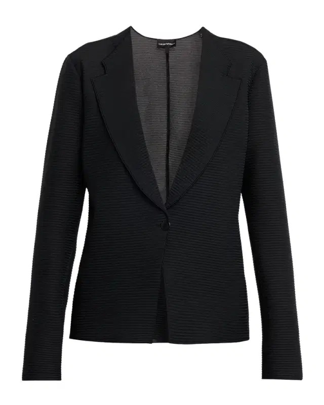 Emporio Armani Single-Button Ribbed Jersey Jacket
