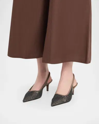 Brunello Cucinelli 55mm Monili Suede-Trimmed Slingback Pumps | Thumbnail 2 Brunello Cucinelli 55mm Monili Suede-Trimmed Slingback Pumps | Thumbnail 2